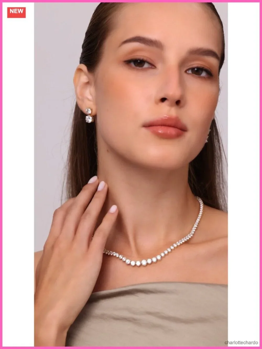 14K Gold Plated CZ Dangle Earrings Long Bridal Drop Earrings